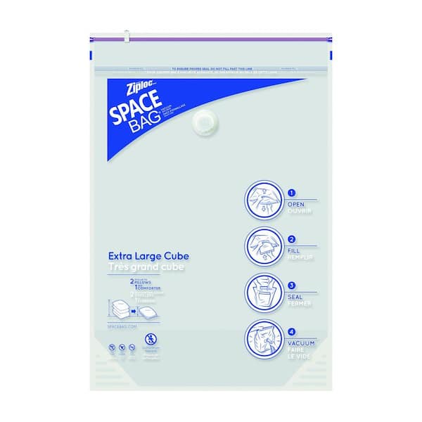 Ziploc Large, XLarge Plastic Cube Combo Space Bag 4 - 2/pack 86112