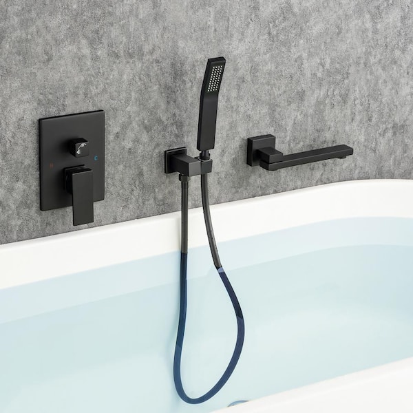 Single Handle 1 -Spray Shower Faucet 2.5 GPM with Pressure Balance Anti Scald in Matte Black