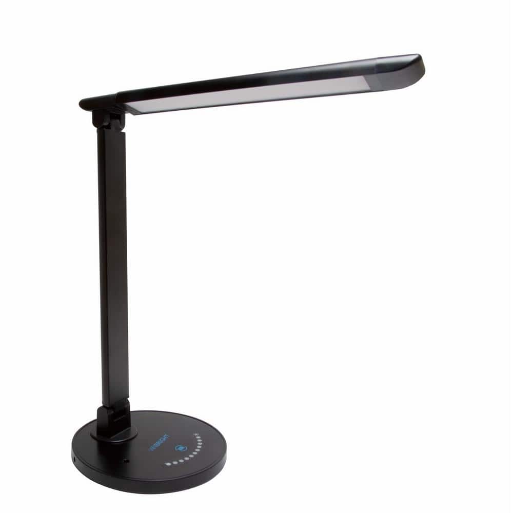 OttLite Rise LED Desk Lamp w/ LCD Smart Display, USB Charging Port, 3  Brightness Settings, 3 Color Temperatures & Foldable Shade Black CSE13G59 -  Best Buy