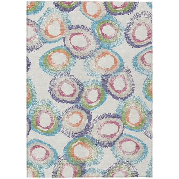 Addison Rugs Chantille Machine Washable Indoor/Outdoor Abstract ACN2278 Pearl 2 ft. 6 in. x 3 ft. 10 in. Area Rug