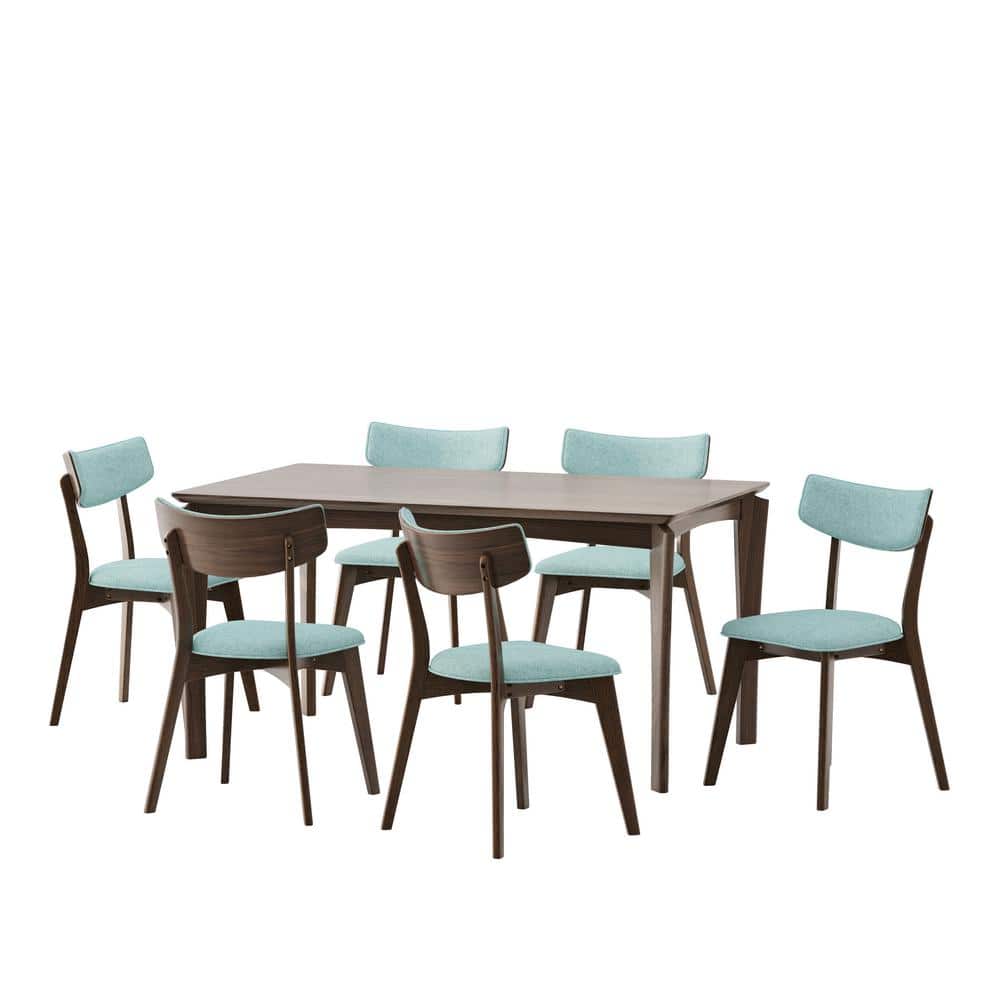 Chennault 7-Piece Walnut and Mint Dining Set price history on PriceWatchPro