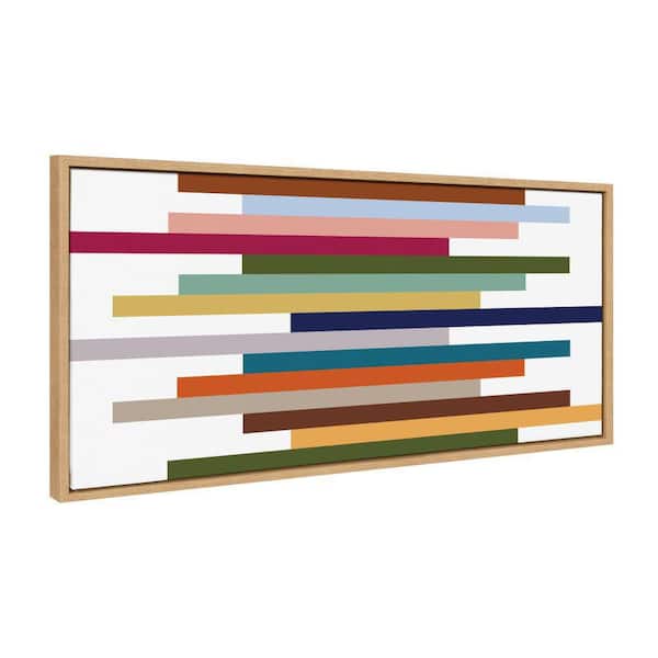 Kate and Laurel Sylvie Modern Color Block Stacks by The Creative Bunch Studio Framed Art Print 18 in. x 40 in.