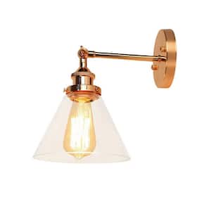 Kanyis 1-Light Rose Gold Glass Sconce