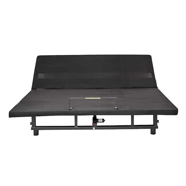 Unbranded Black Steel Frame Full Size Platform Bed with Head and Foot Incline Wireless Control Zero Gravity Adjustable Bed Base