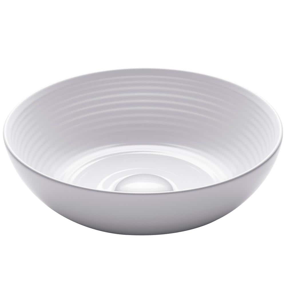Viva 13" Round White Ceramic Vessel Bathroom Sink