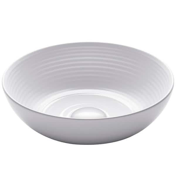 Viva 13 in. Round Vessel Bathroom Sink in White Vitreous China