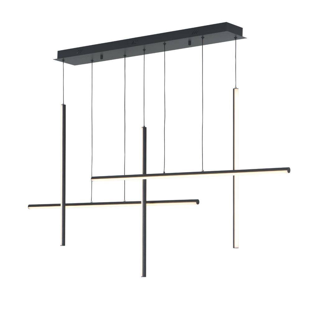 59 in. 5 Lights Dimmable Integrated LED Black Linear Chandelier for Restaurant Kitchen Island price history on PriceWatchPro
