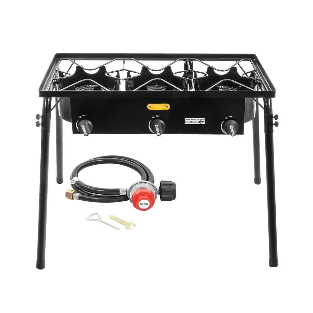 Concord Triple Propane Burner Outdoor Stand Camp Stove Cooker Fryer with Regulator B 8745 The Home Depot