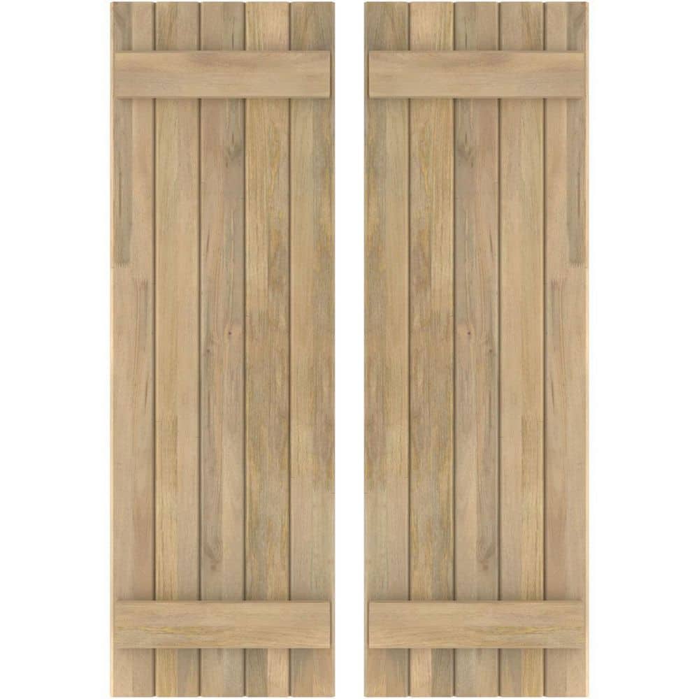 17-1/2-in W x 80-in H Americraft 5 Board Exterior Real Wood Joined Board and Batten Shutters Unfinished price history on PriceWatchPro