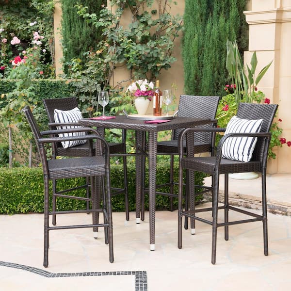 Plastic Square Outdoor Bar Height, Outdoor Bar Height Dining Table And Chairs