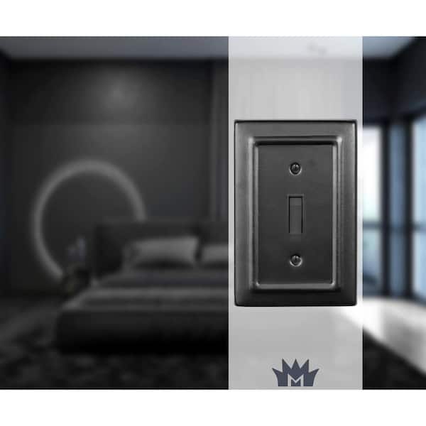 Architectural 1-Gang Black Switch/Toggle Metal Wall Plate (2-Pack)