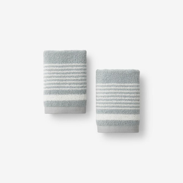 Company Cotton Plush Spa Stripe Seaspray Cotton Wash Cloth (Set of 2)