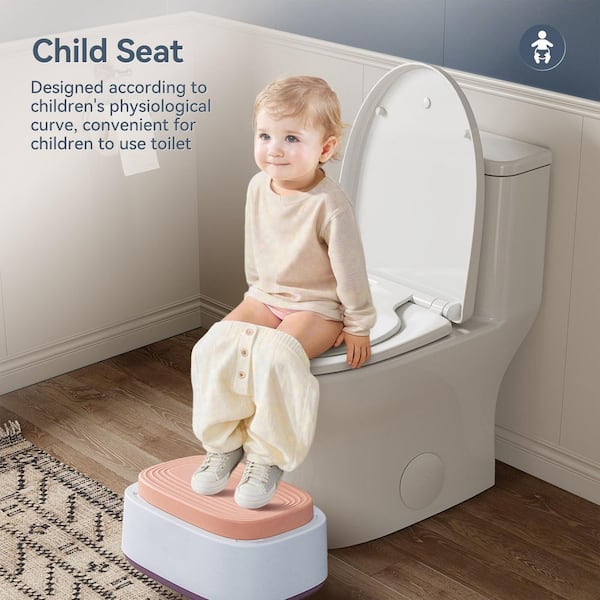 1-Piece WaterSense 1/1.27 GPF Dual Flush Elongated Toilet in White with Rimless Design Bowl, Child Seat, Map Flush 1000g