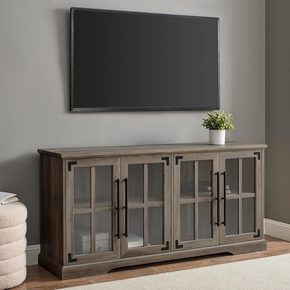 Walker Edison Furniture Company 58 in. Grey Wash Composite Walker Edison Furniture Company 58 in. Grey Wash Composite