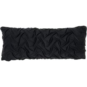Lifestyles Black 12 in. x 30 in. Rectangle Throw Pillow