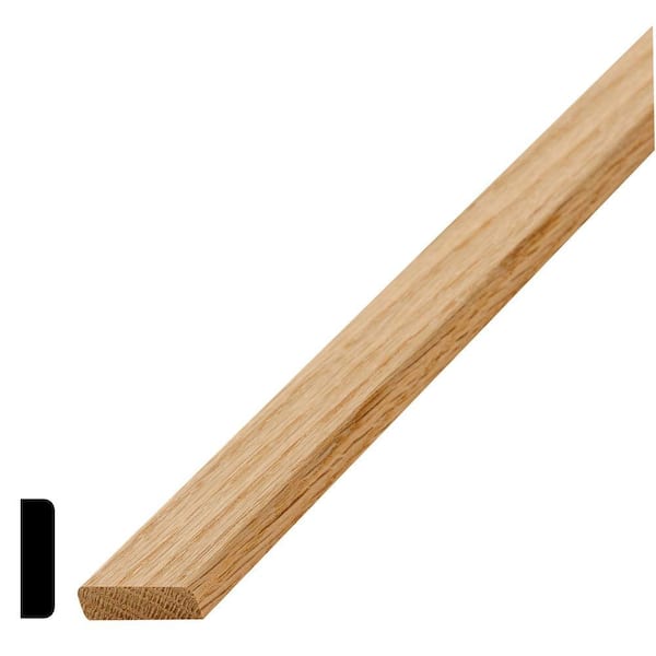 Alexandria Moulding LWM 887 3/8 in. x 1-1/4 in. x 84 in. Oak Stop Moulding