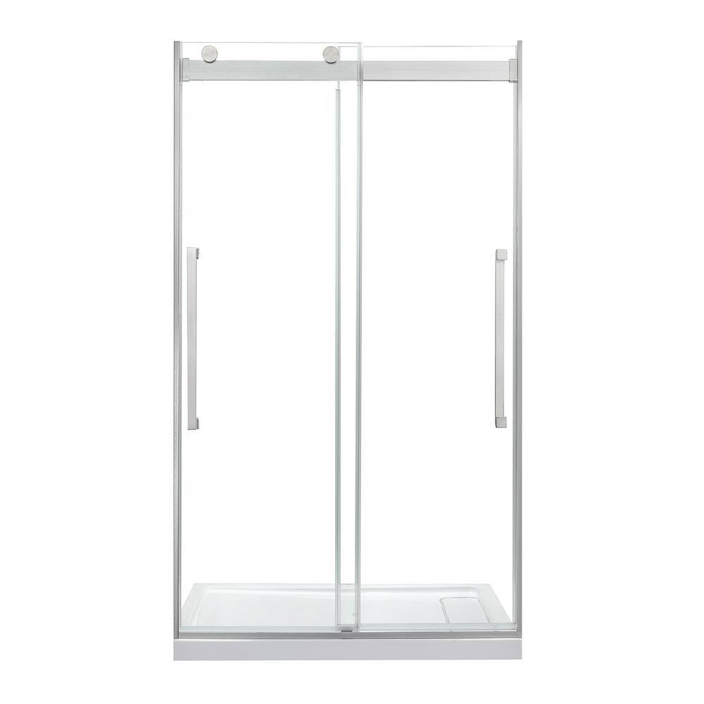 OVE Decors Montebello 48 in. L x 32 in. W x 78.74 in. H Alcove Shower Kit with Sliding Frameless