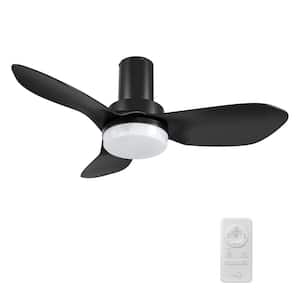 Nefyn II 36 in. Color Changing Integrated LED Indoor Matte Black 10-Speed DC Ceiling Fan with Light Kit, Remote Control