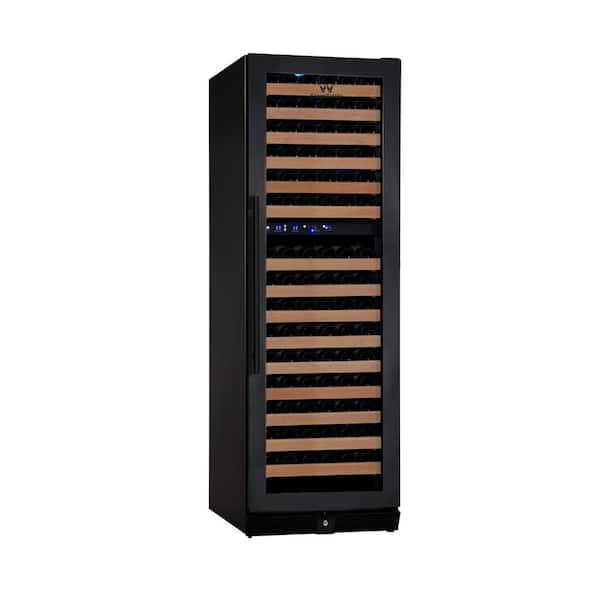 KingsBottle Dual Zone 23.42 in. 164-Bottle Convertible Wine Cooler in Black