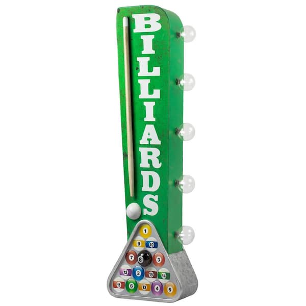 Crystal Art Gallery Billiards Pool Cue Vintage Marquee LED Sign