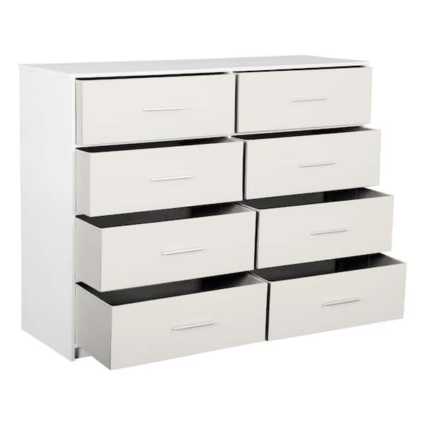 Techni Home White 8 Drawer 44.5 in. Wide Dresser RTA-DSR08-WHT