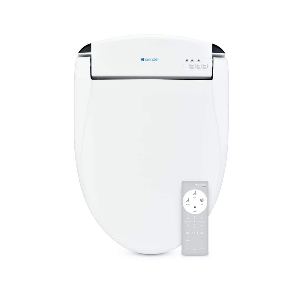 White Round Advanced Heated Bidet Toilet Seat with Stainless Steel Nozzle
