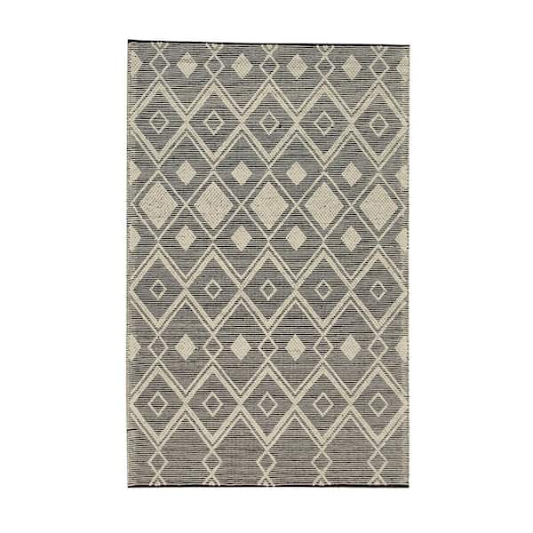 Black 5 ft. x 8 ft. Handwoven Wool Durrie Killim Area Rug