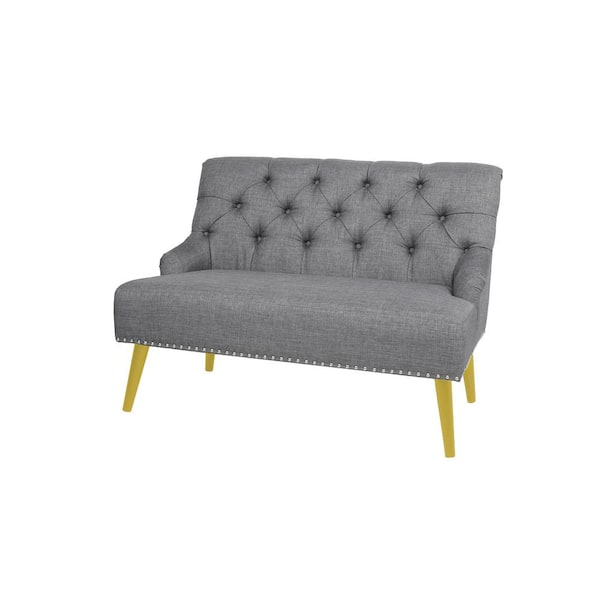 Unbranded 43.3 in. Gray Fabric 2-Seater Armless Loveseat Sofa