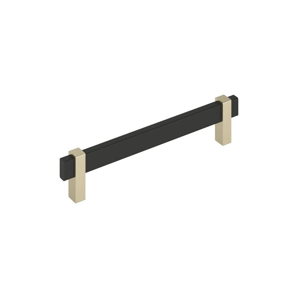 Mulino 6-5/16 in. (160 mm) Center-to-Center Modern Matte Black/Golden Champagne Bar Cabinet Pull price history on PriceWatchPro
