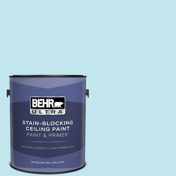 BEHR ULTRA 1 gal. #520A-2 Ice Flower Ceiling Flat Interior Paint and Primer