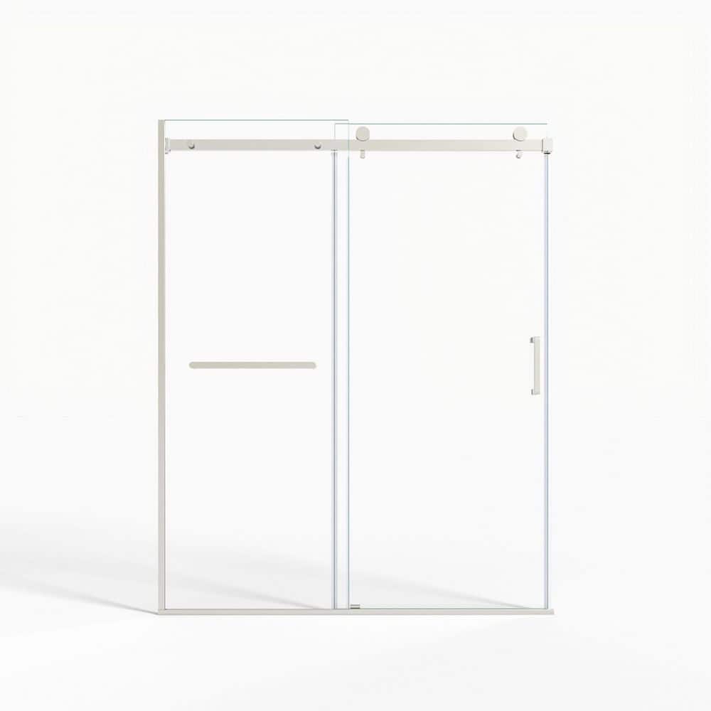 60 in. W x 75 in. H Sliding Semi-Frameless Shower Door in Brushed Nickel Finish with Clear Glass price history on PriceWatchPro