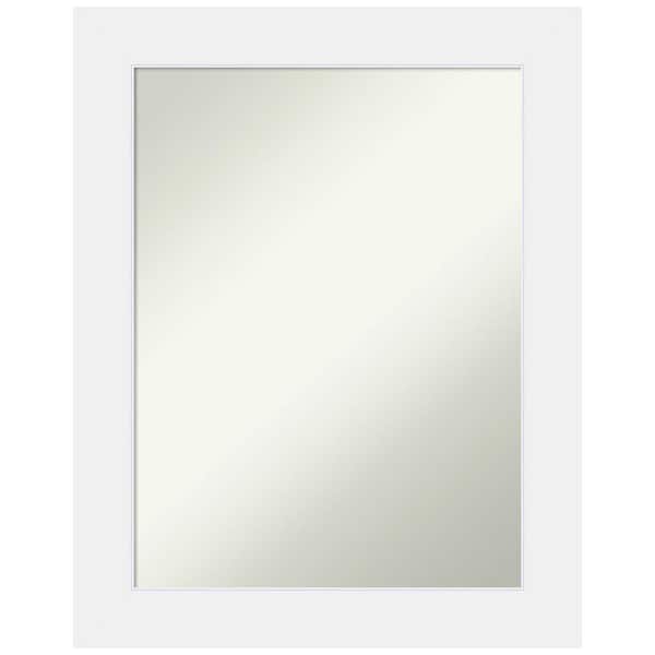 Amanti Art Corvino White 23 in. H x 29 in. W Wood Framed Non-Beveled Wall Mirror in White