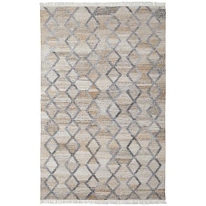 Gray and Ivory Geometric 10 ft. x 13 ft. Area Rug