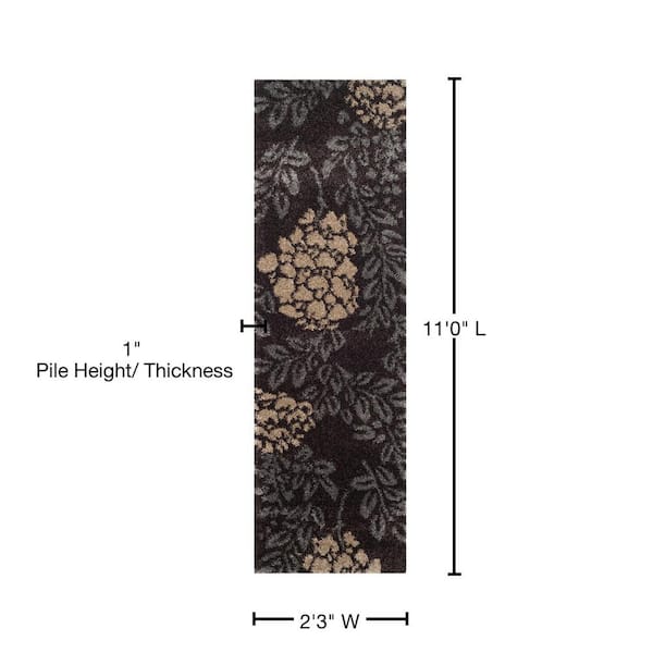 Maxy Home Bella Solid Brown 3 ft. 3 in x 4 ft. 8 in. Shag Area Rug 