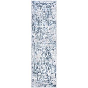 Calinda Samovar Steel Blue-Ivory 2 ft. 3 in. x 7 ft. 6 in. Runner Rug
