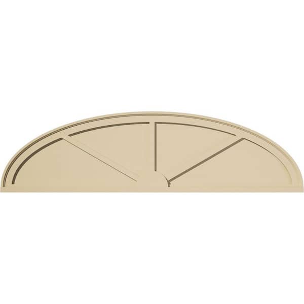 58-in. W x 15-1/2-in. H x 2-in. P Elliptical 3 Spoke Signature Urethane Pediment, Primed Tan