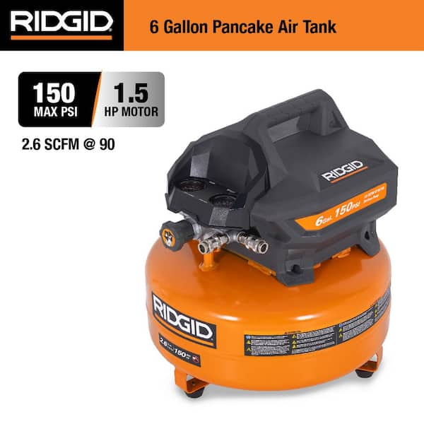 RDGD 6 Gal. Portable Electric Air Compressor w/18GA Brad Nailer, 16GA Straight Finish Nailer and 18GA Finish Stapler