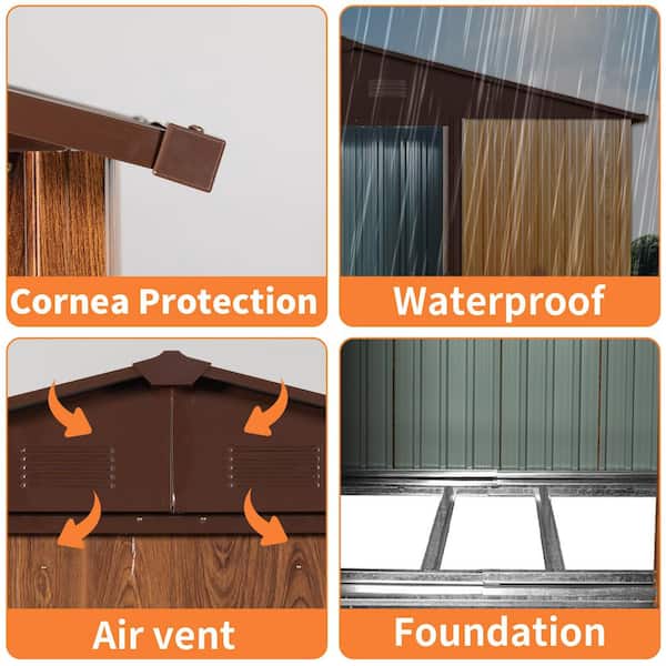 6 ft. W x 6 ft. D Metal Storage Shed with window and Metal foundation for Garden and Backyard (28 sq. ft. )