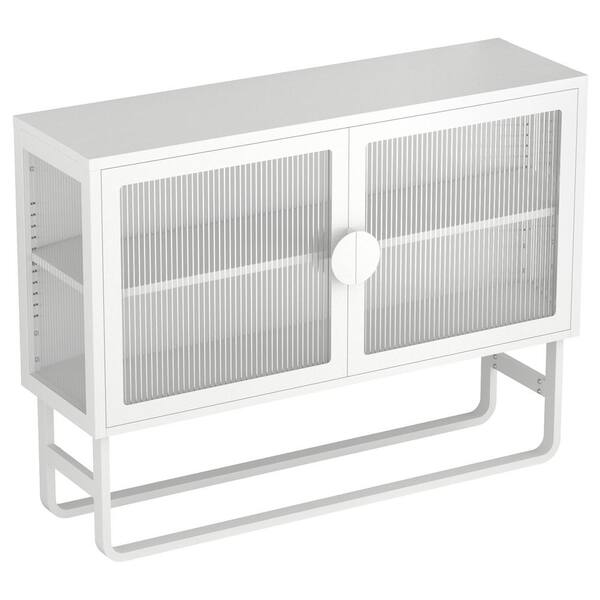 Siavonce 21.7-in x 27.6-in x 7.9-in White Bathroom Wall Cabinet