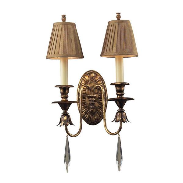 Titan Lighting 2-Light In Burnt Gold Wall Sconce-DISCONTINUED