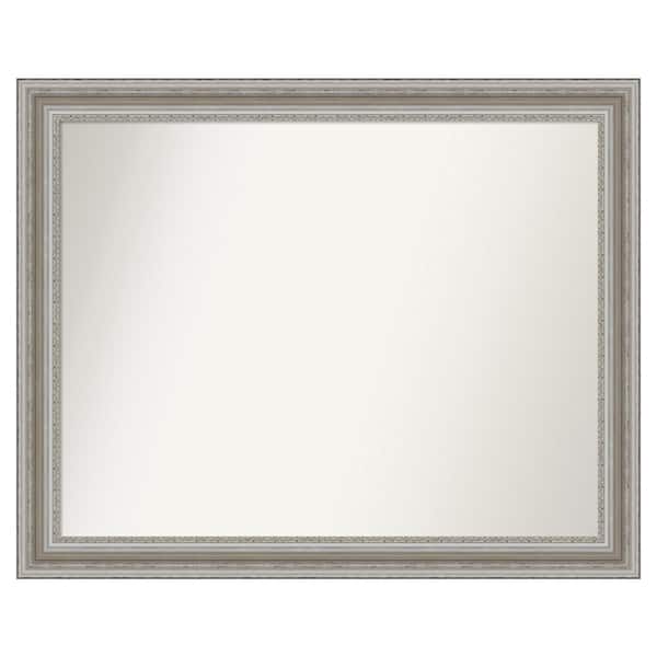 Amanti Art Parlor Silver 45.5 in. x 36.5 in. Cusom Non-Beveled Framed Bathroom Vanity Wall Mirror