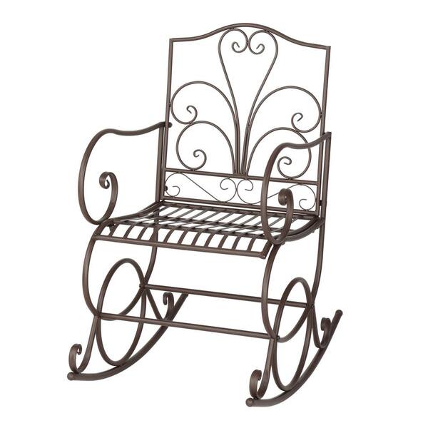 Karl home Brown Metal Outdoor Rocking Chair