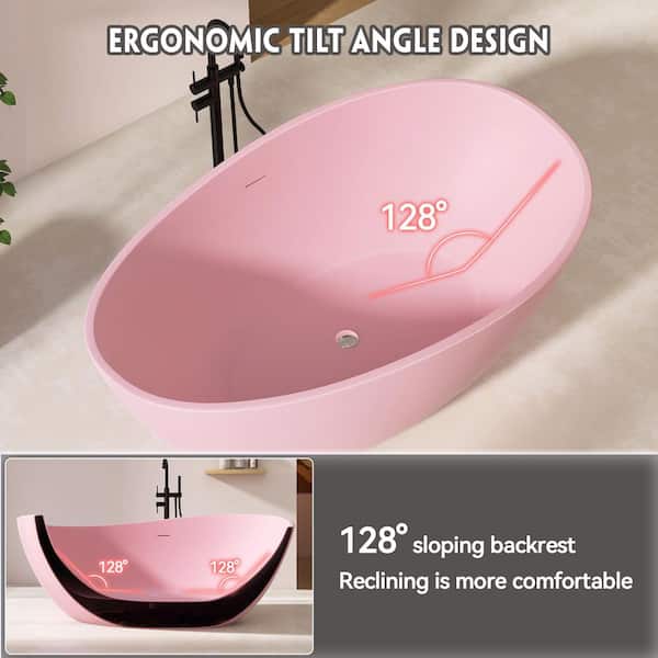 Zeafive 63 in. x 38 in. Acrylic Freestanding Soaking Bathtub