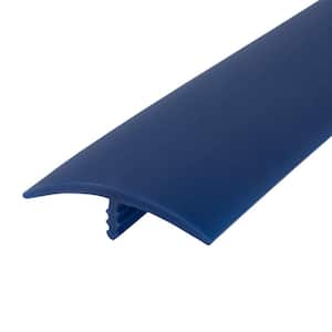 1-1/2 in. Navy Blue Flexible Polyethylene Center Barb Hobbyist Pack Bumper Tee Moulding Edging 25 foot long Coil