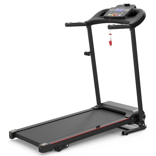 Tidoin 2.5 HP Black Metal Folding Electric Treadmill with LED Display and Bluetooth Music Cup Holder Heart Rate Sensor