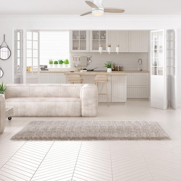 Ashby Park 44 in. White Color Changing Integrated LED Matte White Indoor Ceiling Fan with Light and 3 Reversible Blades