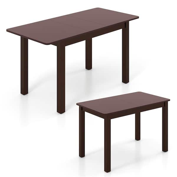 Costway Cherry Wood 60 in. 4 Legs Dining Table (4-Seats Costway Cherry Wood 60 in. 4 Legs Dining Table (4-Seats