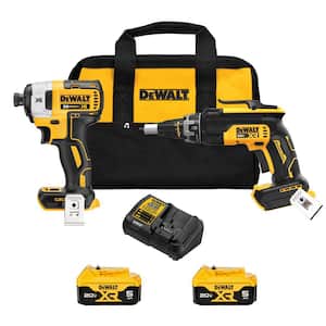 20V MAX Lithium-Ion Cordless Brushless Screwgun and Impact Combo Kit (2-Tool) with (2) 5.0Ah Batteries, Charger and Bag