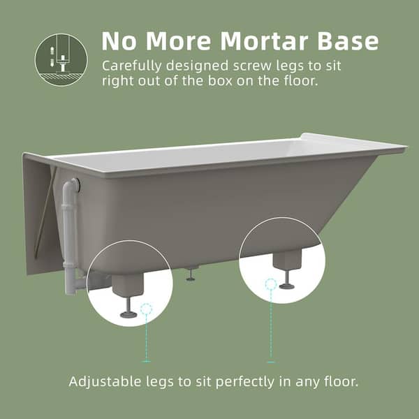 60 in. x 32 in. Alcove Soaking Bathtub with Right Drain Chrome Finish Rectangular Apron Front Skirt Bathtub in White