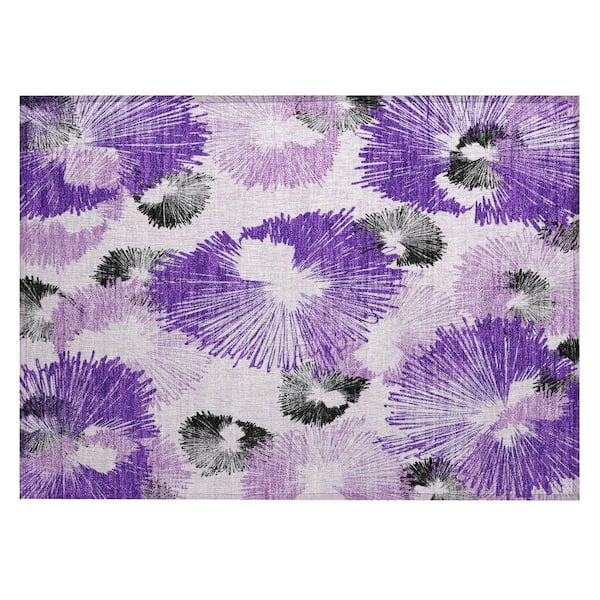 Addison Rugs Chantille Machine Washable Indoor/Outdoor Abstract ACN2132 Purple 1 ft. 8 in. x 2 ft. 6 in. Accent Rug